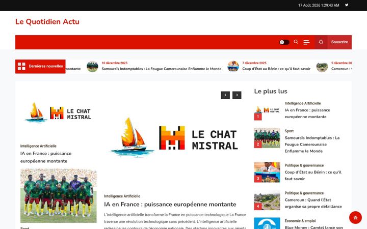 Screenshot of lequotidiendactu.com