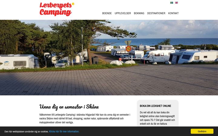 Screenshot of lerbergetscamping.se
