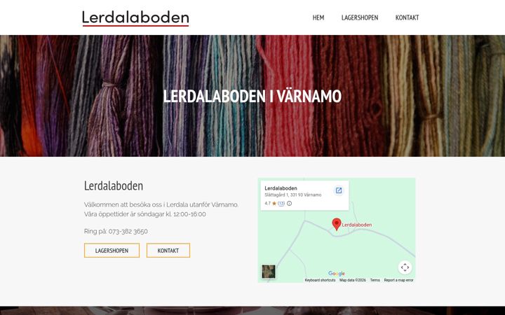 Screenshot of lerdalaboden.se