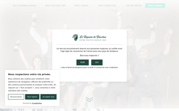 Screenshot of lerepairedebacchus.com