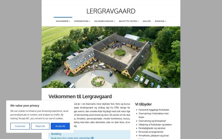 Screenshot of lergravgaard.dk