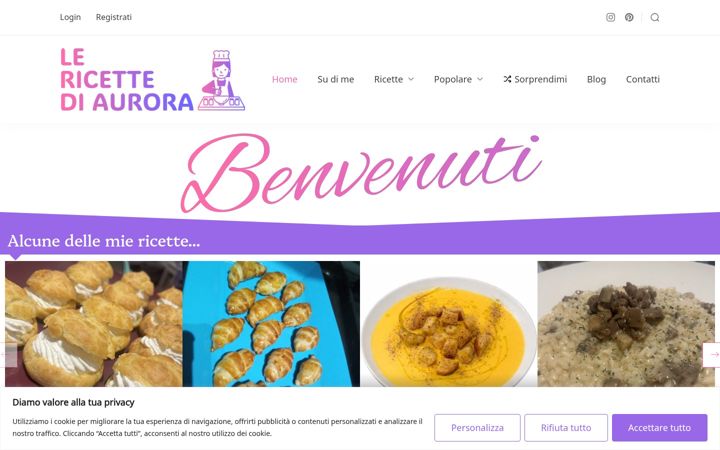 Screenshot of lericettediaurora.it