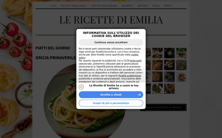 Screenshot of lericettediemilia.altervista.org