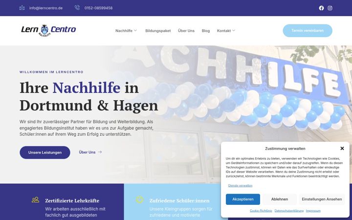 Screenshot of lerncentro.de