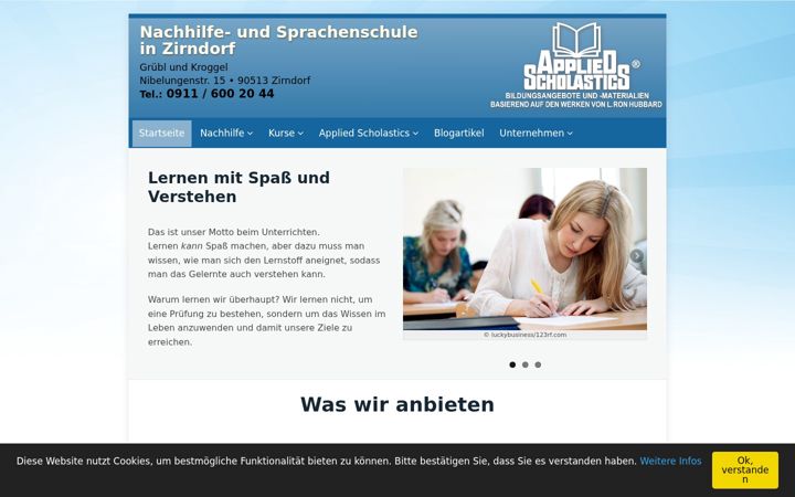 Screenshot of lernen-in-zirndorf.de