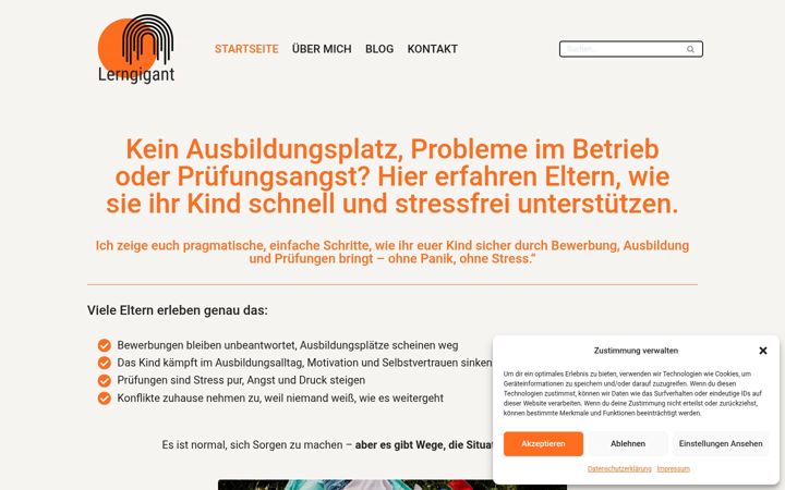 Screenshot of lerngigant.de