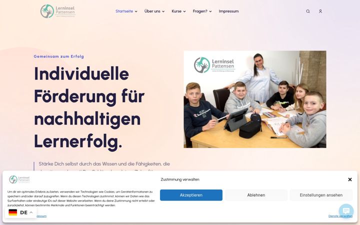 Screenshot of lerninsel-pattensen.de