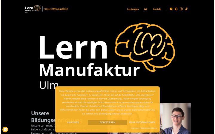 Screenshot of lernmanufakturulm.de