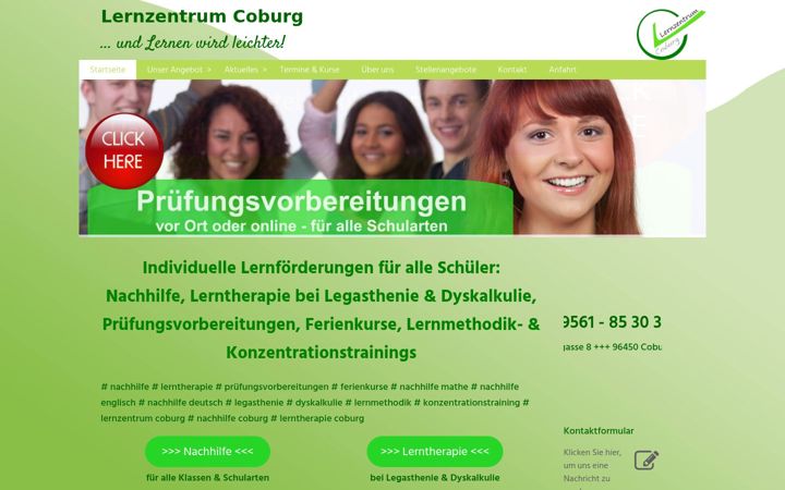 Snímek obrazovky lernzentrum-coburg.de