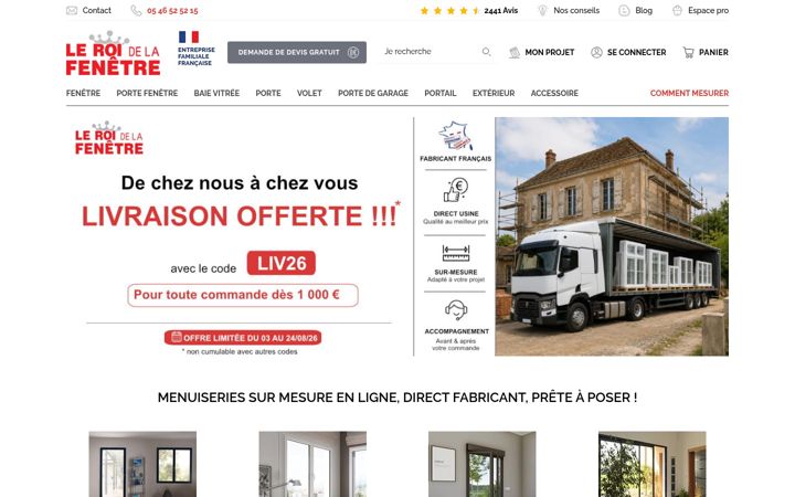 Screenshot of leroidelafenetre.fr