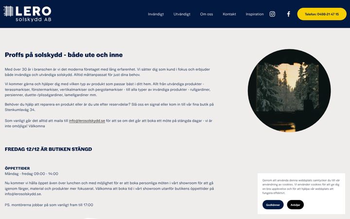 Screenshot of lerosolskydd.se