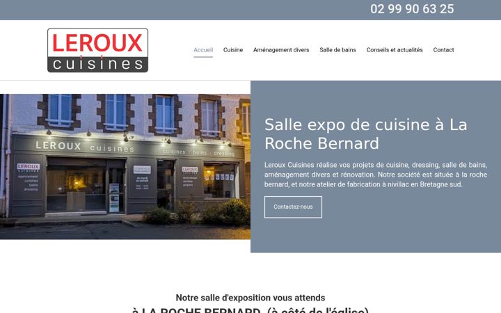 Capture d'écran de leroux-cuisines.fr