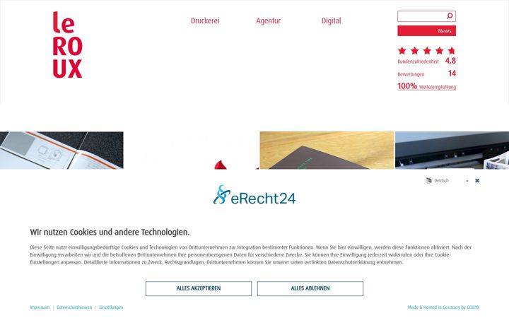 Screenshot of leroux.de