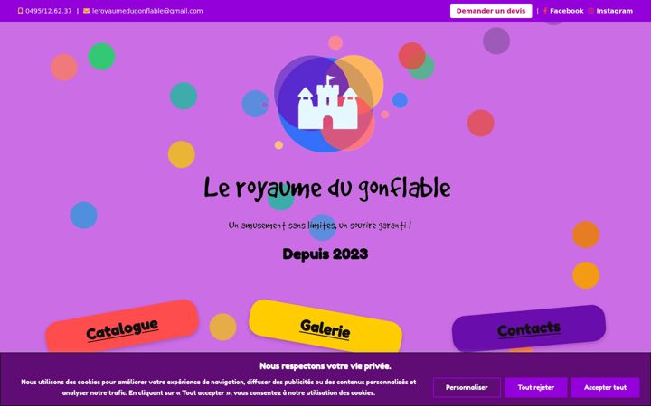 Screenshot of leroyaumedugonflable.com
