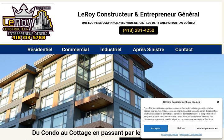 Screenshot of leroyconstructeur.ca