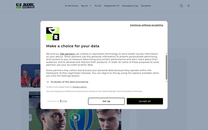Screenshot of lerugbynistere.fr