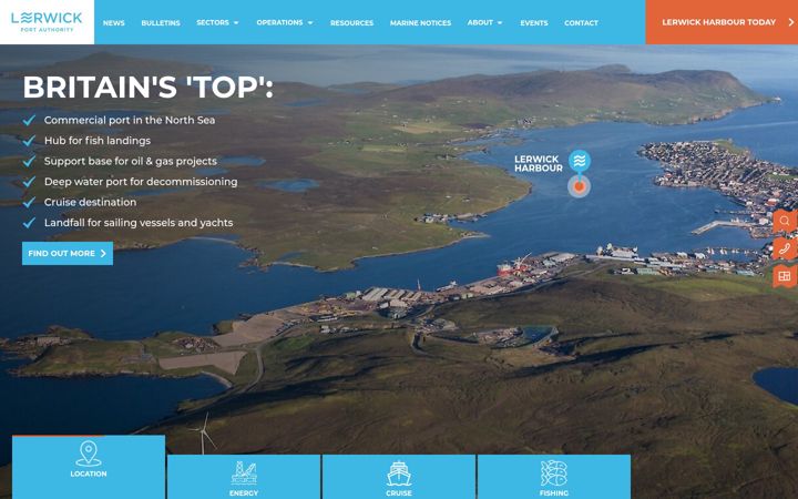 Screenshot of lerwick-harbour.co.uk