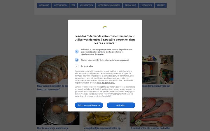 Screenshot of les-ados.fr