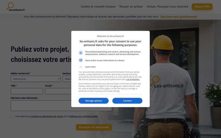 Screenshot of les-artisans.fr