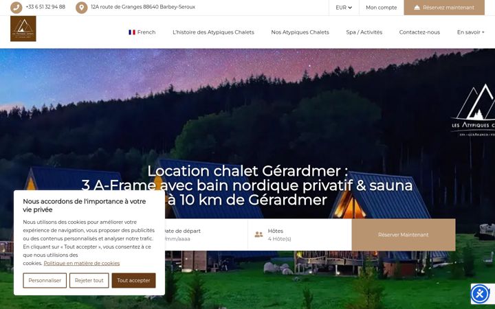Screenshot of les-atypiques-chalets.com