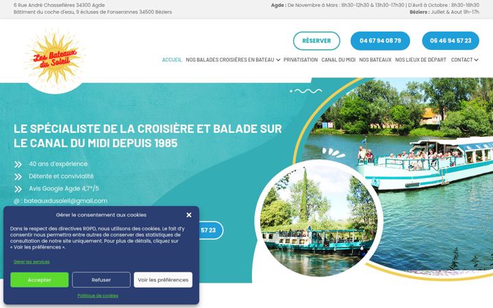 Screenshot of les-bateaux-du-soleil.fr