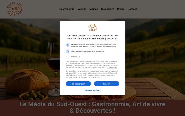 Screenshot of les-finesgueules.fr