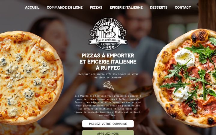 Screenshot of les-pizzas-des-caprices-ruffec.fr