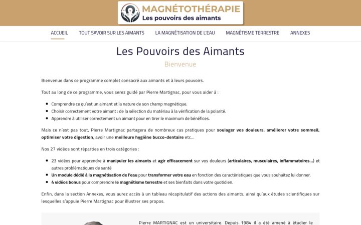 Screenshot of les-pouvoirs-des-aimants.fr