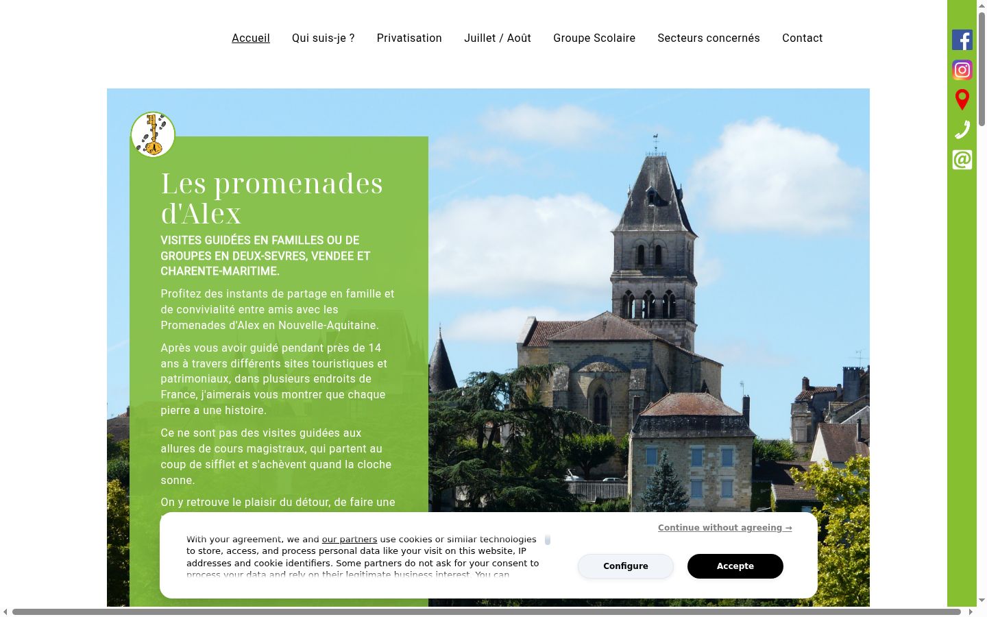 Screenshot del banner di consenso mostrato prima di qualsiasi interazione