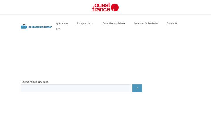 Screenshot of les-raccourcis-clavier.ouest-france.fr