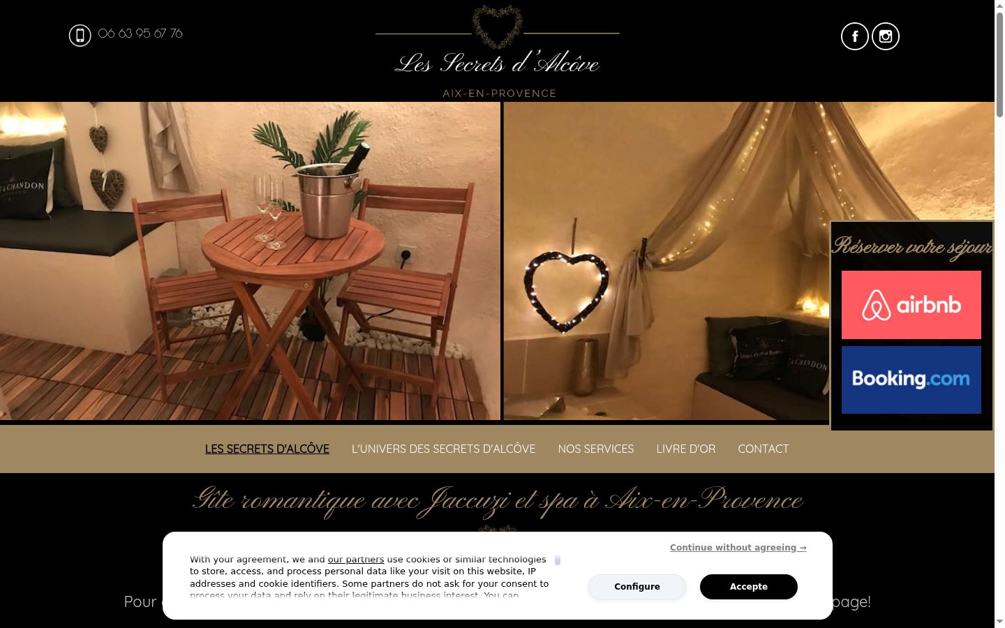 Screenshot del banner di consenso mostrato prima di qualsiasi interazione