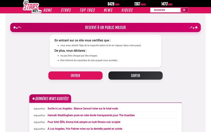 Screenshot of les-stars-nues.biz
