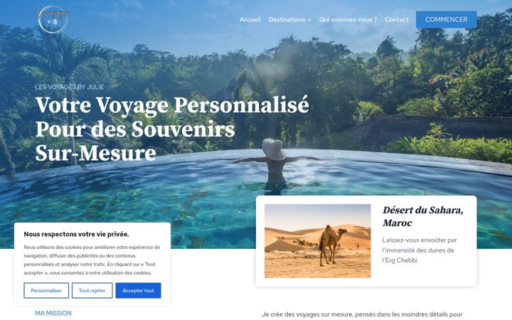 Screenshot of les-voyages-by-julie.fr