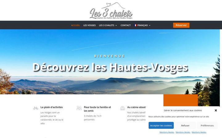 Screenshot of les3chalets-vosges.com