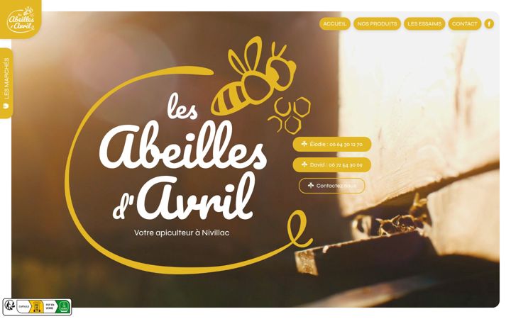 Screenshot of lesabeillesdavril.fr