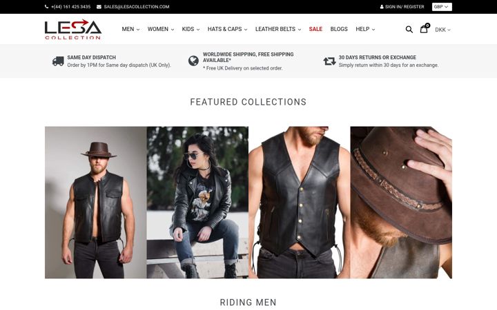 Screenshot of lesacollection.com
