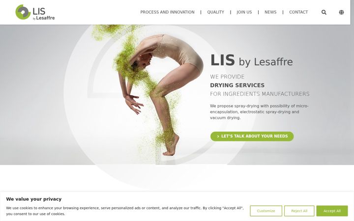 Screenshot of lesaffre-ingredients-services.com