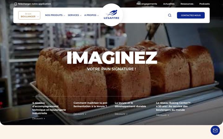 Screenshot of lesaffre.fr