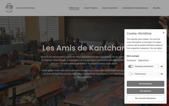 Screenshot of lesamisdekantchari.org