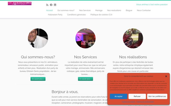 Screenshot of lesanimamusiquesproductions.ca