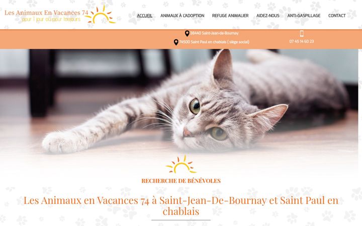Screenshot of lesanimauxenvacances-74.com