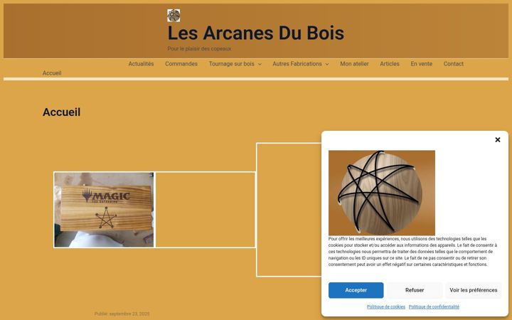 Screenshot of lesarcanesdubois.fr