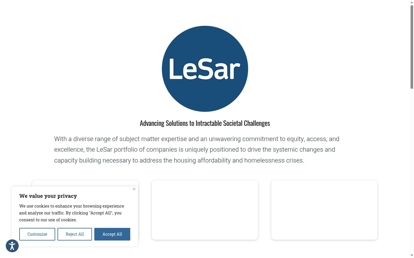 Screenshot of the consent banner shown before any interaction