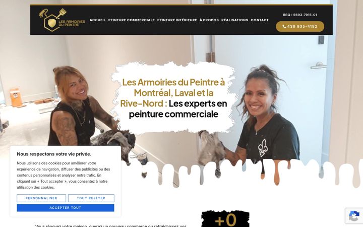 Screenshot of lesarmoiriesdupeintre.ca