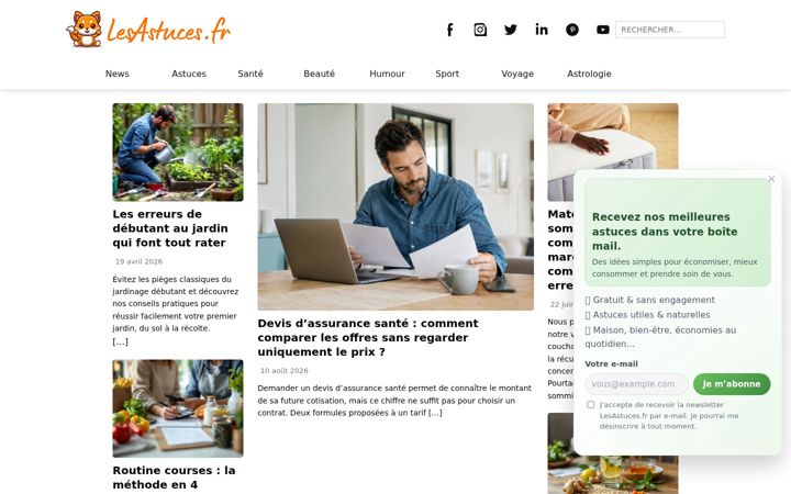 Screenshot of lesastuces.fr