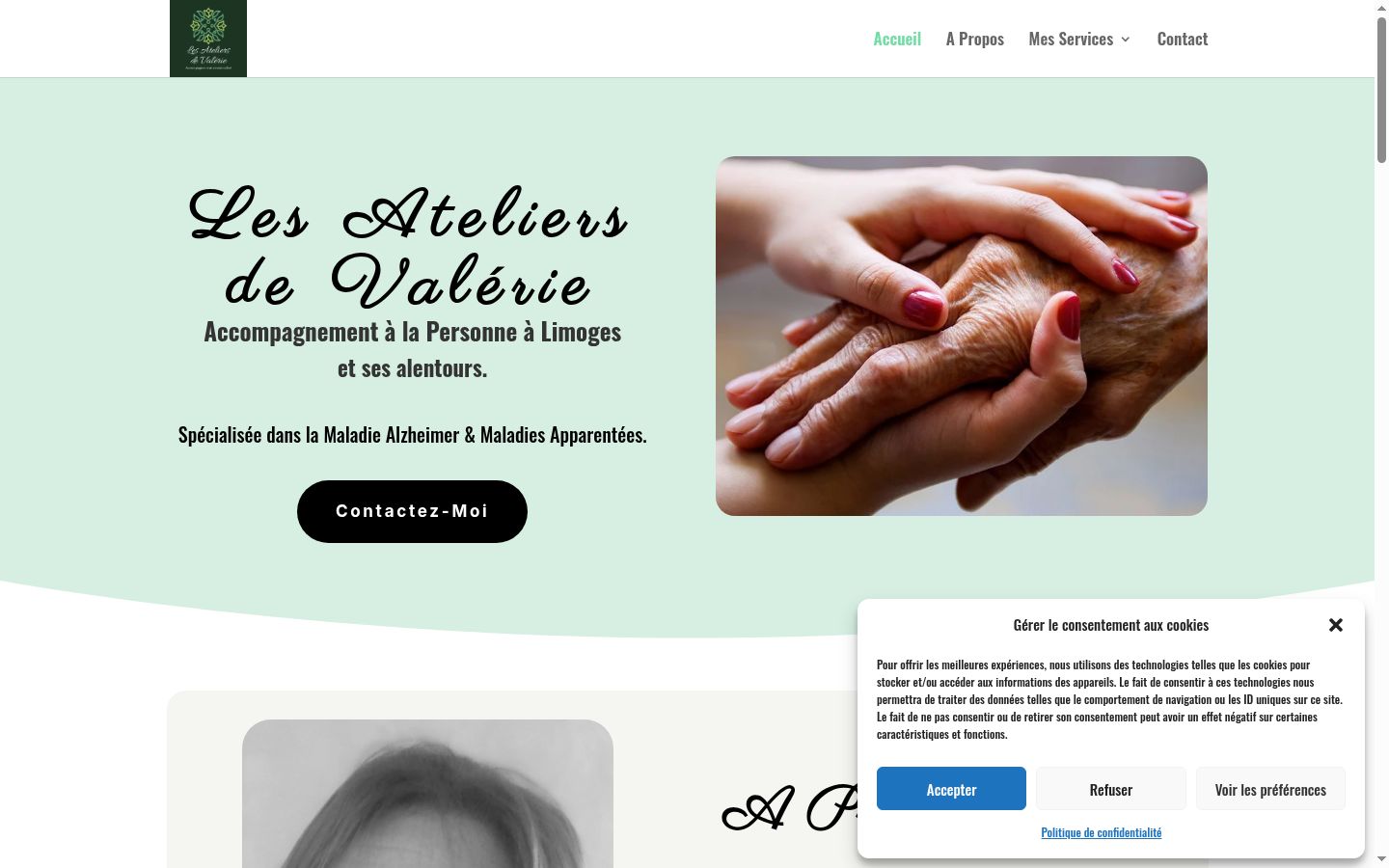 Captura de ecrã do banner de consentimento apresentado antes de qualquer interação