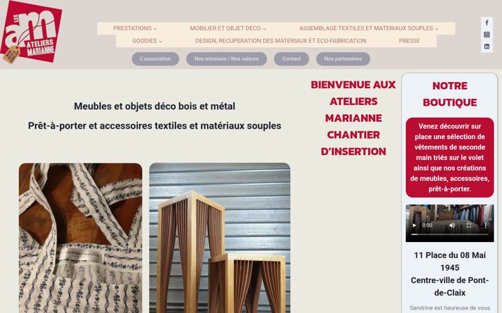 Screenshot of lesateliersmarianne.fr