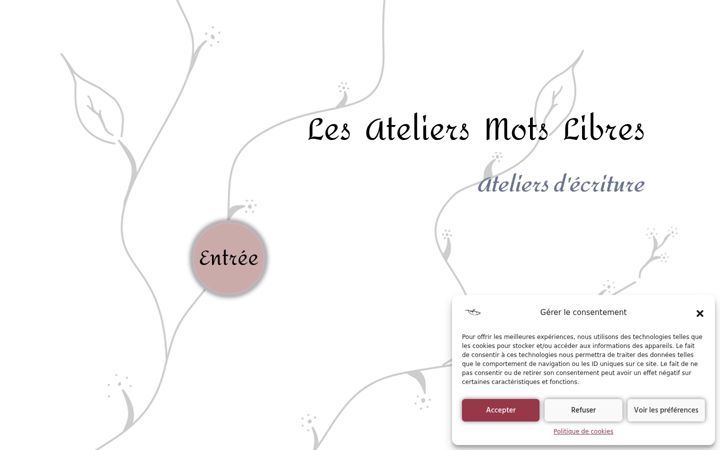 Screenshot of lesateliersmotslibres.fr