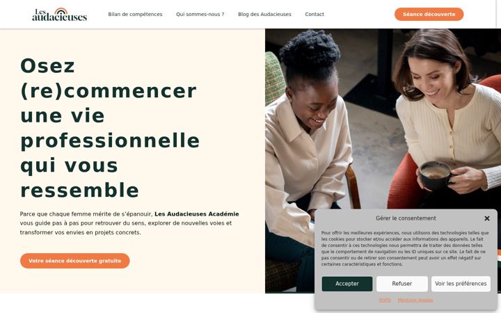 Screenshot of lesaudacieuses-academie.com