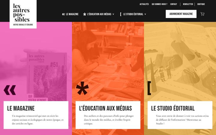 Screenshot of lesautrespossibles.fr